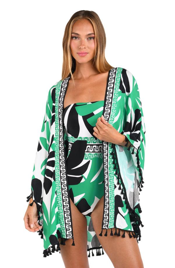 La Blanca Sunshine 79 Monstera Open Front Kimono - FINAL SALE