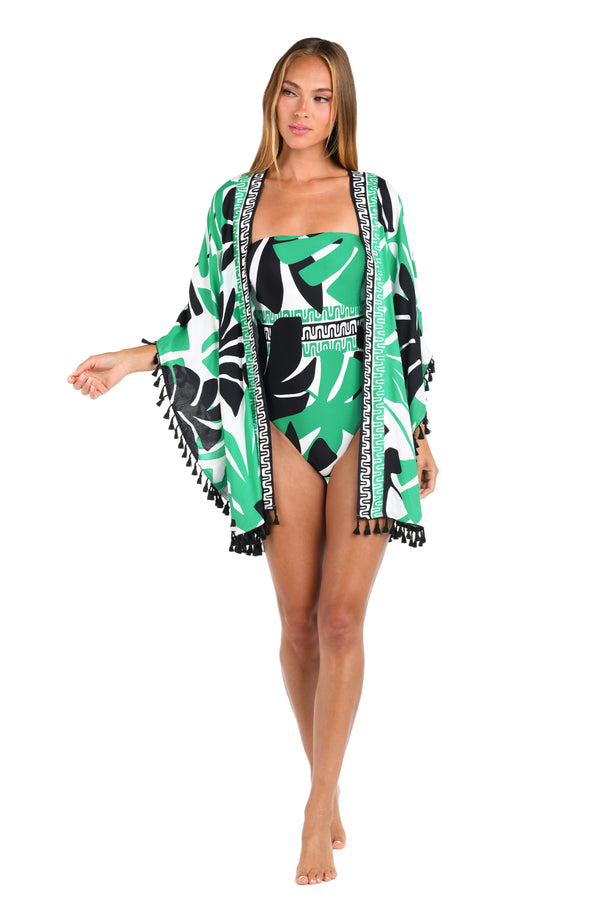 La Blanca Sunshine 79 Monstera Open Front Kimono - FINAL SALE