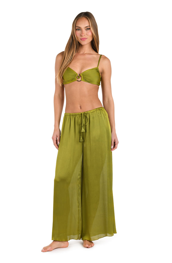La Blanca Sunshine 79 Radiance Crinkle Beach Pant - Olive