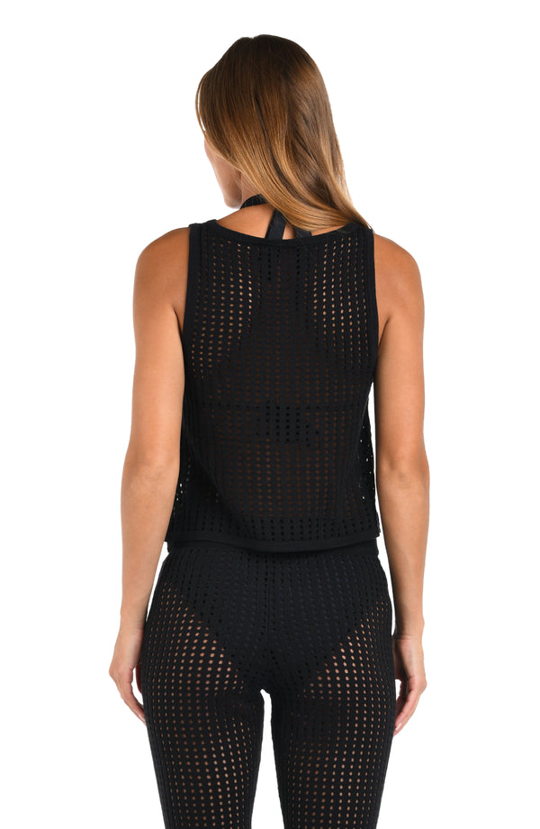 La Blanca Sunshine 79 Resort Crochet Covers High Neck Tank Top - FINAL SALE