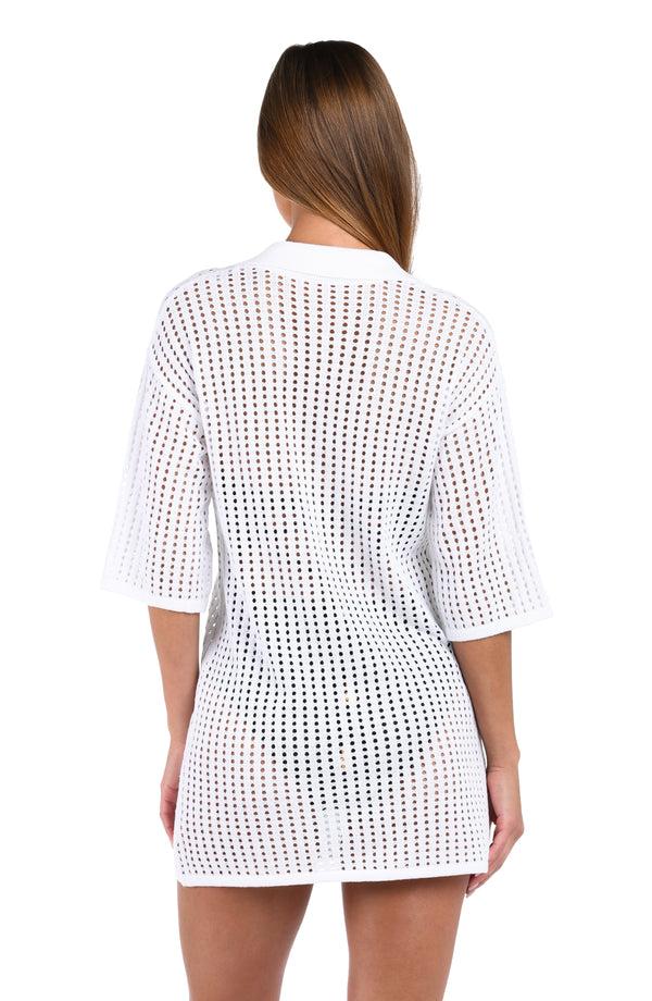 La Blanca Sunshine 79 Resort Crochet Covers V-Neck Tunic - FINAL SALE