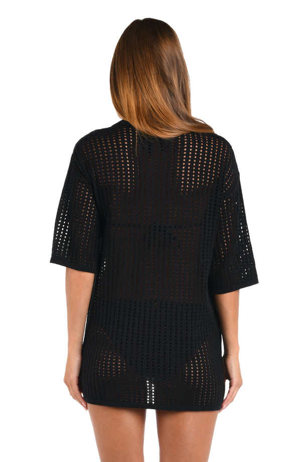 La Blanca Sunshine 79 Resort Crochet Covers V-Neck Tunic - FINAL SALE