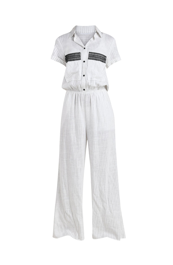 La Blanca Sunshine 79 Safari Chic Button Up Jumpsuit