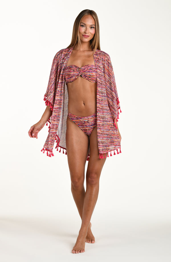 La Blanca Sunshine 79 Shimmer Ripple Open Front Kimono