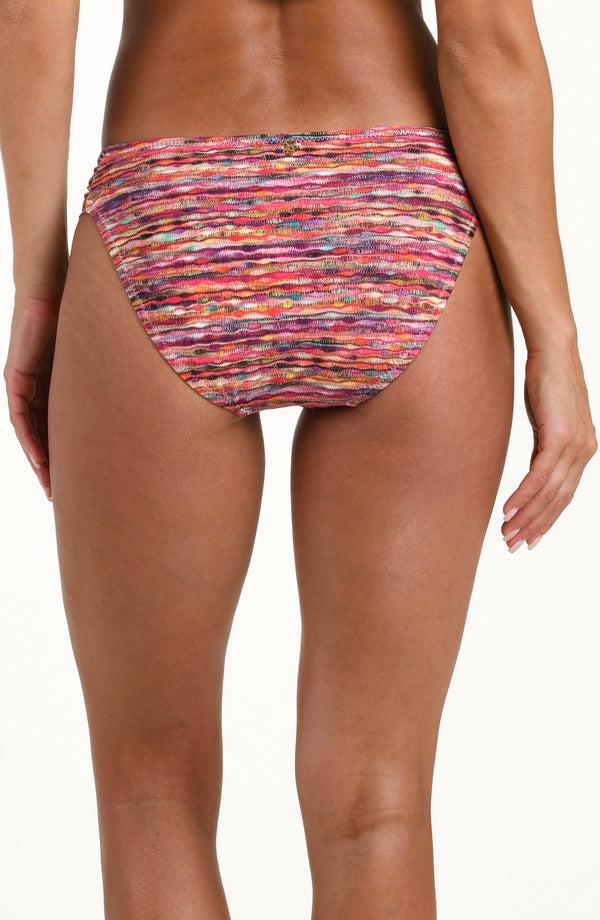 La Blanca Sunshine 79 Shimmer Ripple Side Shirred Hipster Bottom
