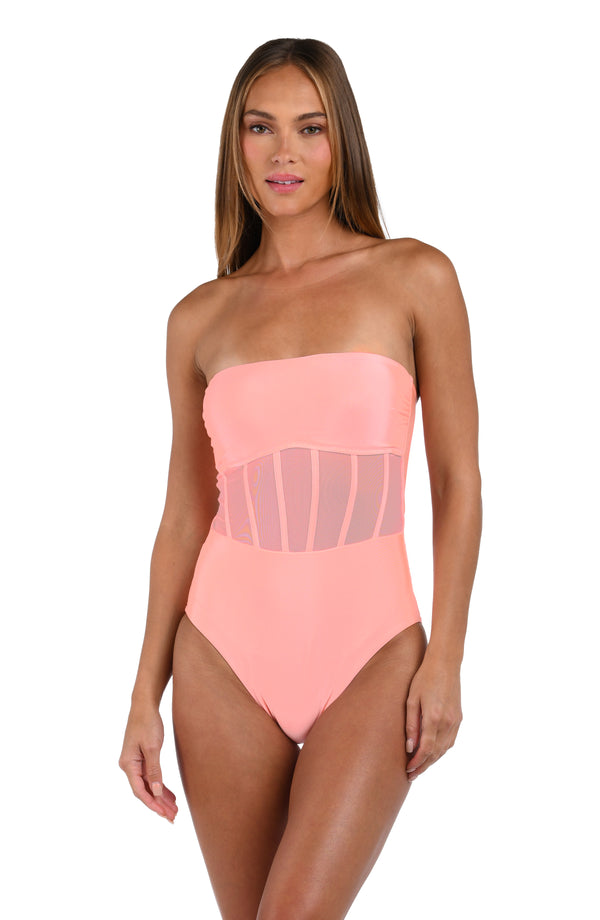 La Blanca Sunshine 79 Solids Bandeau One Piece - Blossom - FINAL SALE