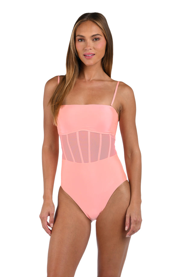 la blanca Sunshine 79 Solids Bandeau One Piece - Blossom - FINAL SALE