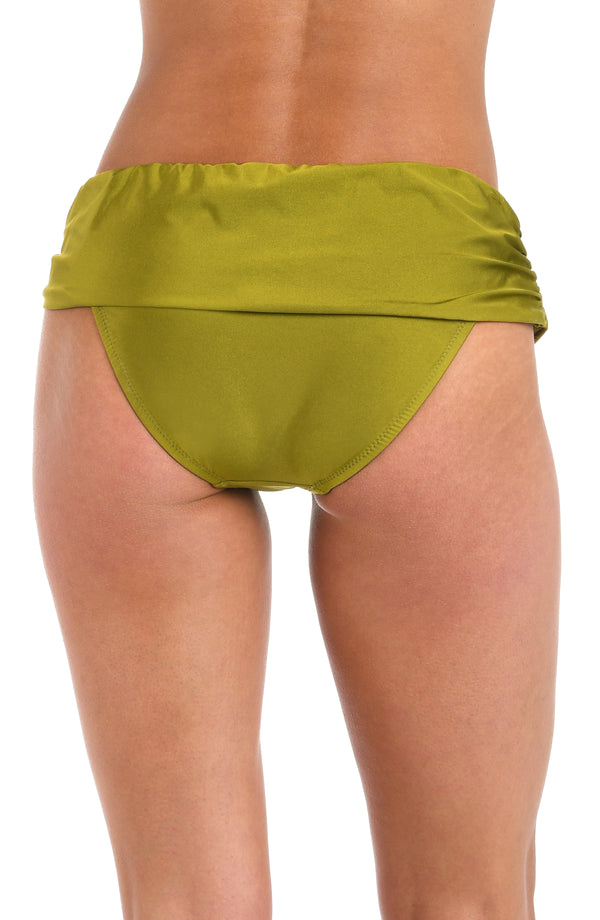 La Blanca Sunshine 79 Solids Sash Hipster Bottom - Olive