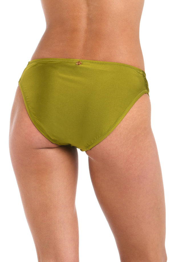 La Blanca Sunshine 79 Solids Side Shirred Hipster Bottom - Olive