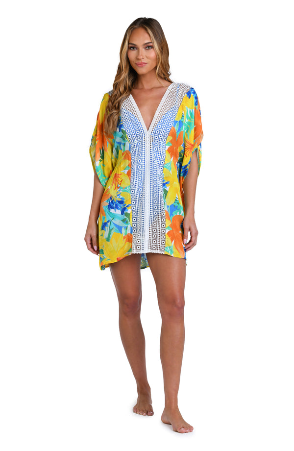 La Blanca Sunshine 79 Summertime Vibes V-Neck Caftan - FINAL SALE