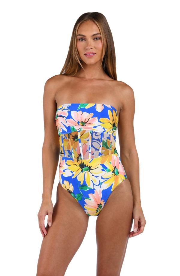 La Blanca Sunshine 79 Sunflower Getaway Bandeau One Piece - FINAL SALE