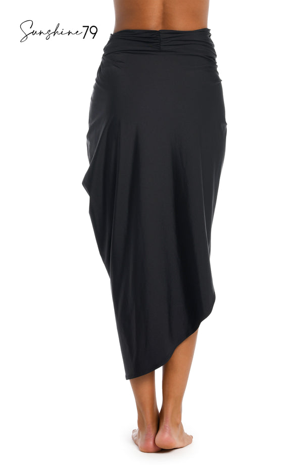 La Blanca Sunshine 79 Sunshine Solids Pull-On Faux Pareo Cover Up - Black
