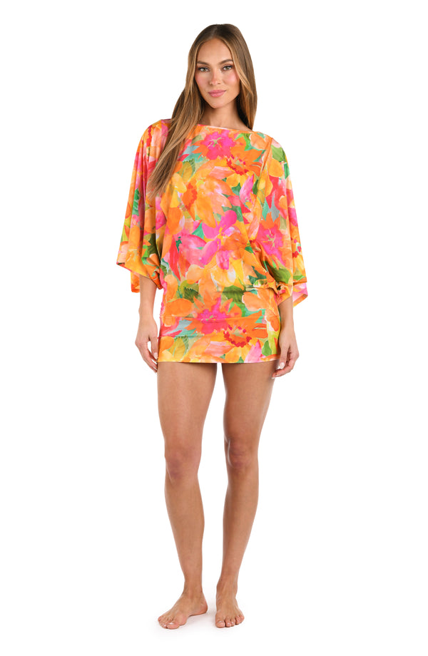 La Blanca Sunshine 79 Utopia Garden Scoop-Neck Tunic Cover Up