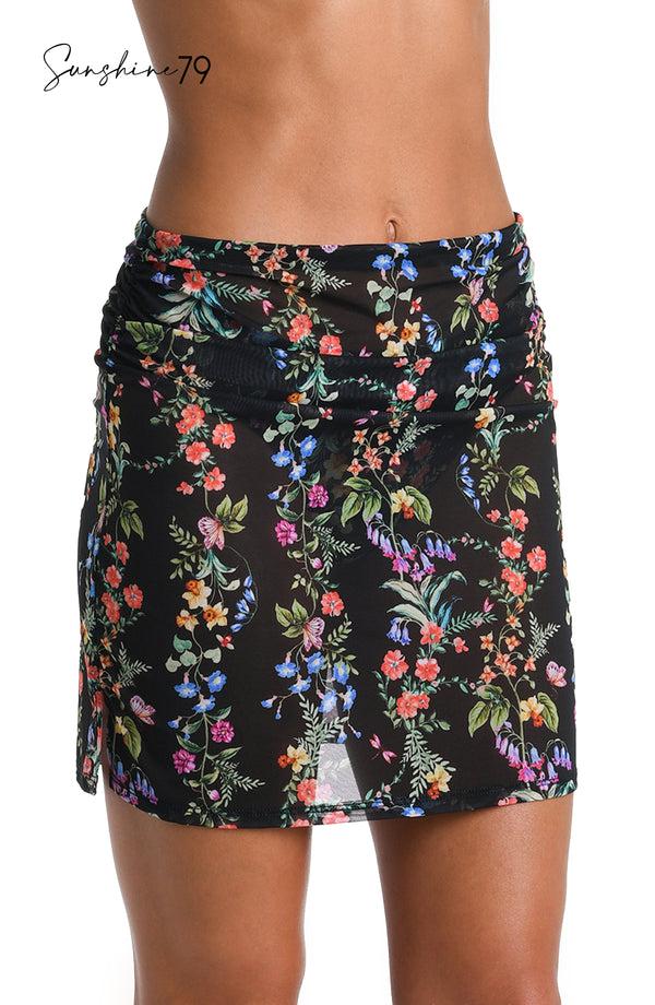 La Blanca Sunshine 79 Wildflower Vines Mesh Skirt Cover Up - FINAL SALE