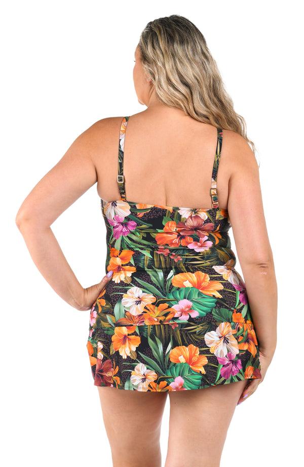 La Blanca Tropical Hideaway Over The Shoulder Tankini Top