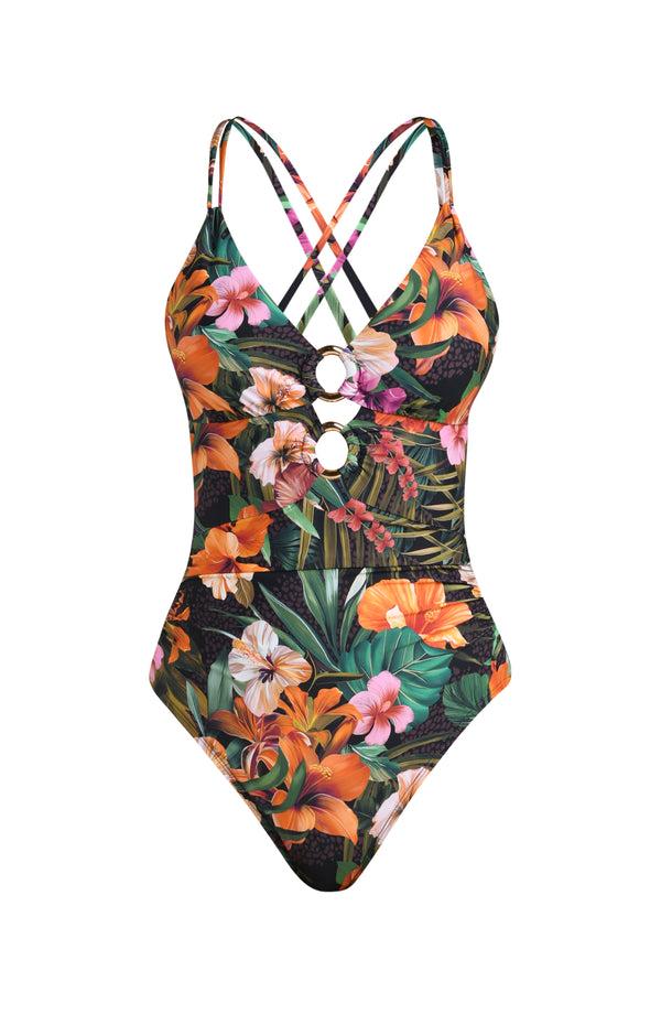 La Blanca Tropical Hideaway Underwire Lace Up One Piece