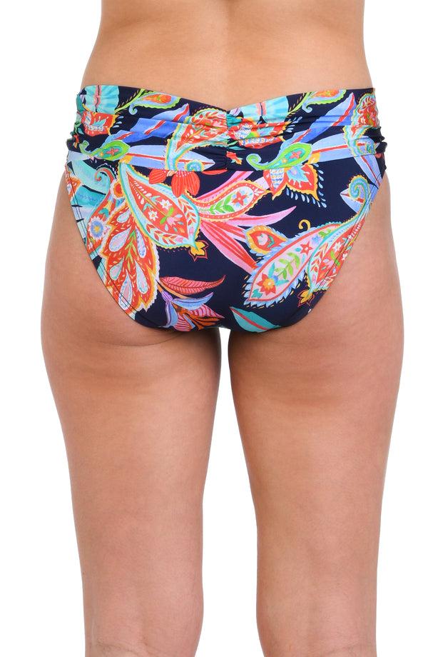 La Blanca Tropidelic Paisley Shirred Band Hipster Bottom - FINAL SALE