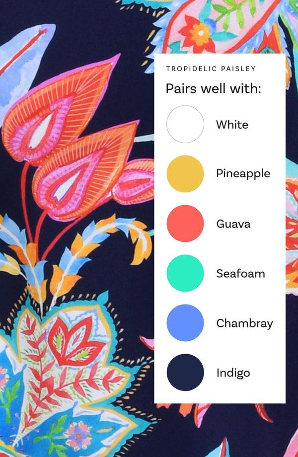 La Blanca Tropidelic Paisley Shirred Band Hipster Bottom - FINAL SALE