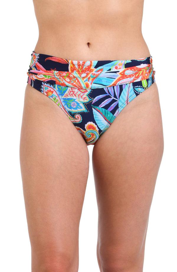 la blanca Tropidelic Paisley Shirred Band Hipster Bottom - FINAL SALE