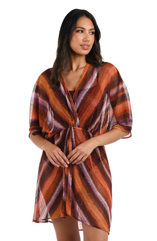 La Blanca Upon The Horizon V-Neck Cover Up Dress - FINAL SALE