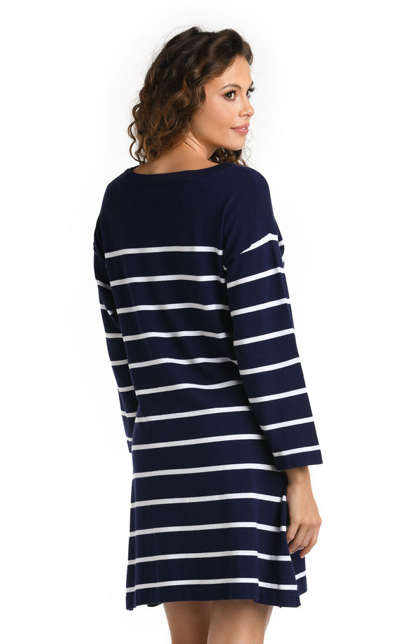 La Blanca Yacht Club Boat Neck Tunic Cover Up - FINAL SALE