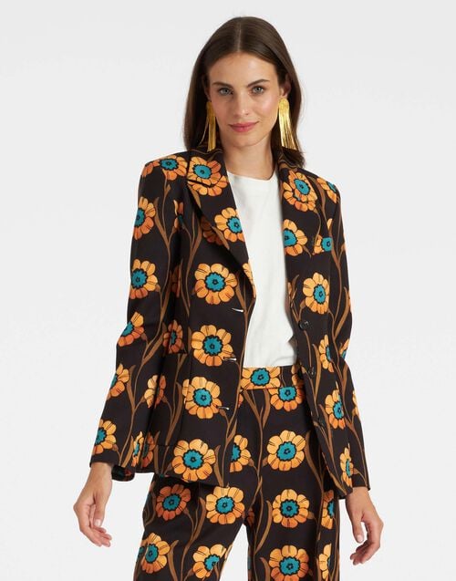 La Doublej 24/7 Jacket Daisychain Black In Compact Jersey