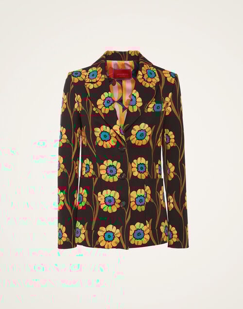 La Doublej 24/7 Jacket Daisychain Black In Compact Jersey