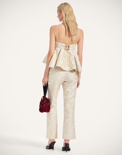La Doublej 24/7 Pants Peony Ivory In Light Jacquard Matelassé