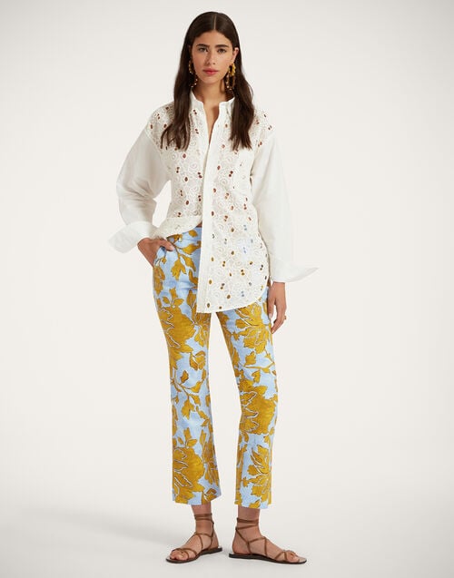 La Doublej 24/7 Pants Tangle Light Blue In Shot Cotton