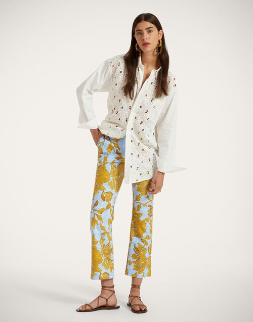 la doublej 24/7 Pants Tangle Light Blue in Shot Cotton