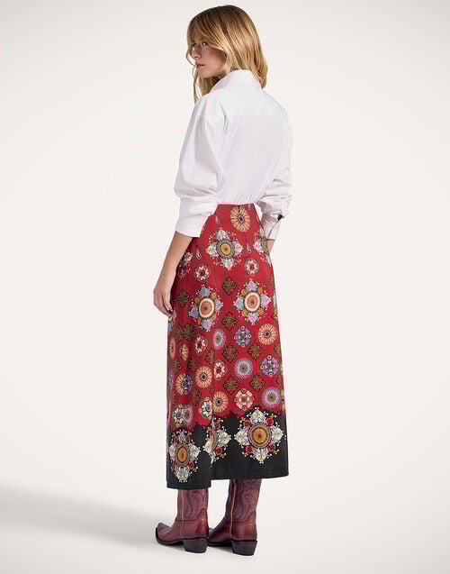 La Doublej A-Long Skirt Nucleus Placée Rust In Cady Wool