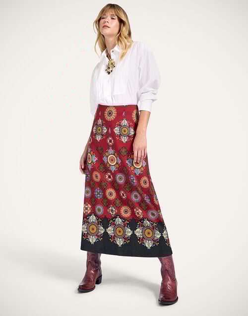 La Doublej A-Long Skirt Nucleus Placée Rust In Cady Wool