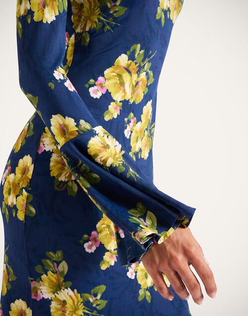 La Doublej Alba Dress Riptide Midnight Blue In Flowy Jersey