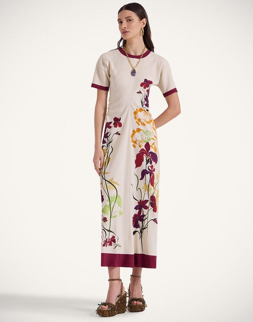 La Doublej Angelica Dress Corsage Placée Ivory In Envers Satin