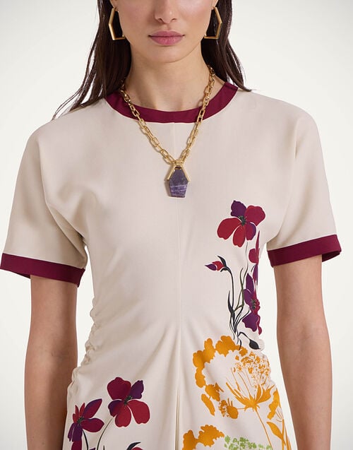 La Doublej Angelica Dress Corsage Placée Ivory In Envers Satin