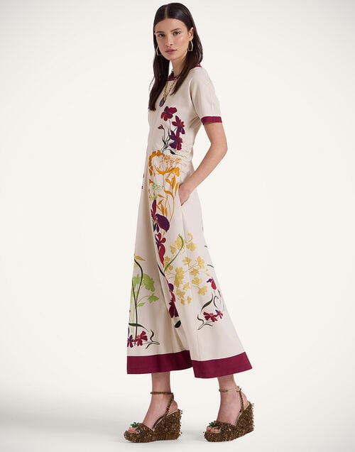 la doublej Angelica Dress Corsage Placée Ivory in Envers Satin