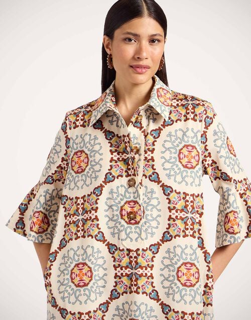 La Doublej Artemis Dress Ballata Ivory In Summer Poplin