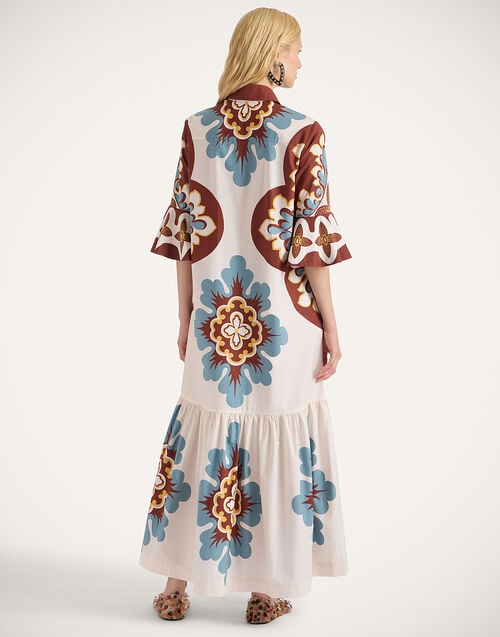 La Doublej Artemis Dress Palazzo Placée Chocolate In Cotton Poplin