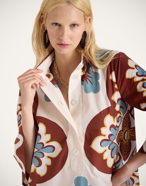 La Doublej Artemis Dress Palazzo Placée Chocolate In Cotton Poplin