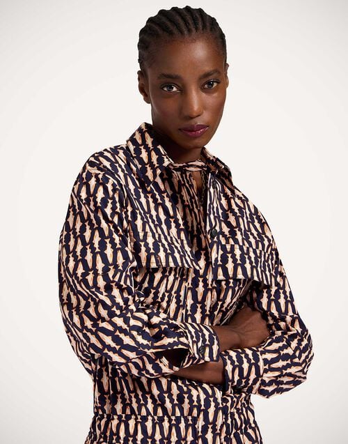 La Doublej Aviator Jumpsuit Pesciolini Blue In Summer Poplin