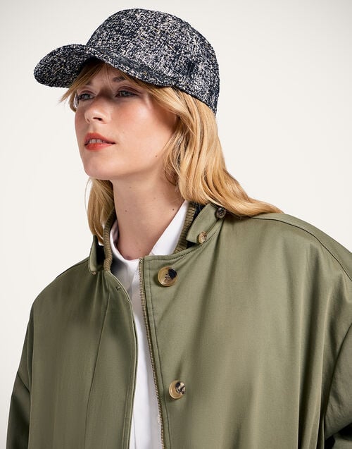 La Doublej Babeball Cap Solid Black & White In Viscose Mix