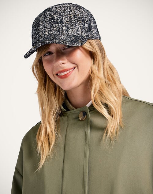 La Doublej Babeball Cap Solid Black & White In Viscose Mix