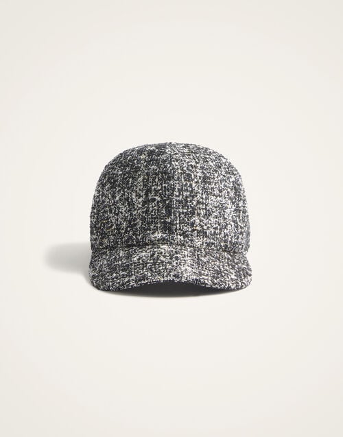 La Doublej Babeball Cap Solid Black & White In Viscose Mix