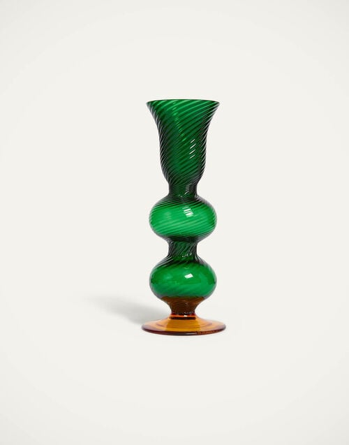 la doublej Baby Bubble Candle Stick Solid Green in Murano Glass
