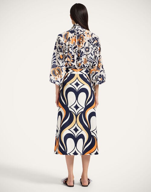 La Doublej Baia Skirt Jive Macro White In Rustic Cotton