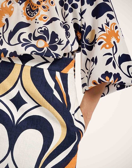 La Doublej Baia Skirt Jive Macro White In Rustic Cotton