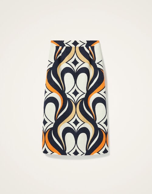 La Doublej Baia Skirt Jive Macro White In Rustic Cotton