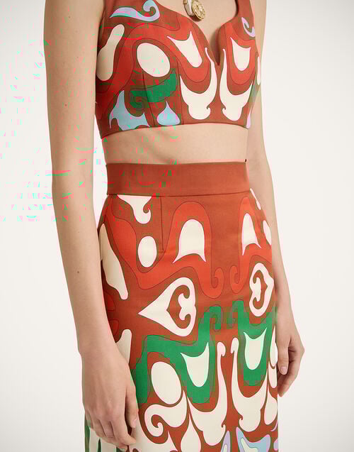 La Doublej Baia Skirt Phoenix Placée Light Blue In Flat Cotton Stretch