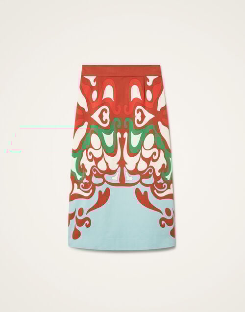 La Doublej Baia Skirt Phoenix Placée Light Blue In Flat Cotton Stretch