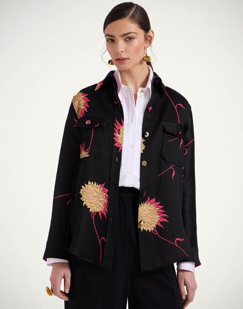 la doublej Better Than Your Boyfriend's Jacket Derby Black in Jacquard